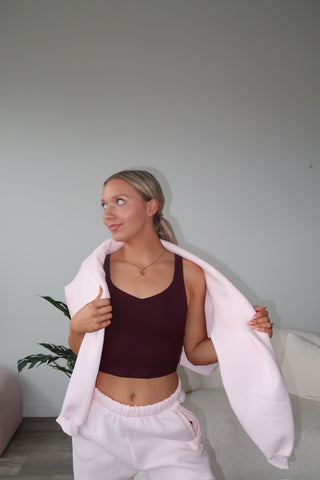 Burgundy V-Neck Butter Soft Tank Top