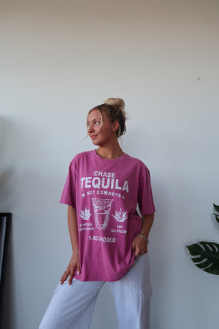 Chase Tequila Not Cowboys Oversized Tee Shirt