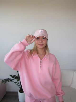 Blush Staple Oversized Quarter Zip