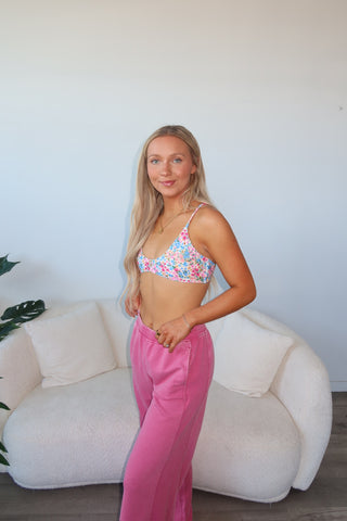 Berry Love French Terry Wide Leg Sweatpants