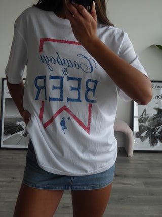 Cowboys & Beer Oversized Tee Shirt