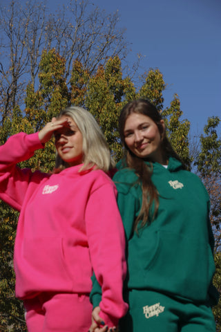 Happy Camp3r Pink Velvet Puff Series Hoodie