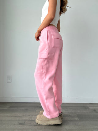 Regular Staple Pink Cargo Wide Leg Sweatpants