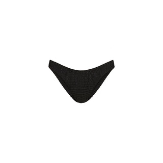 Kulani Kinis Shirred Minimal Full Coverage Bikini Bottom - Twilight Black
