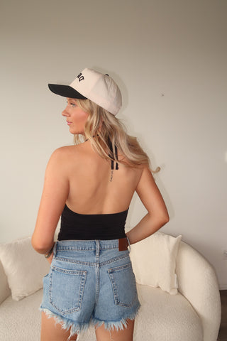 Black Silky Smooth Halter Top