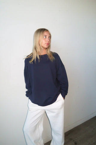 Navy NY Patchwork Crewneck