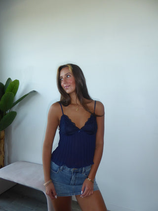 Navy Lace Cami