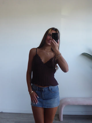 Chocolate Brown Lace Cami