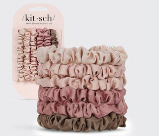 Kitsch Terracotta Ultra Petite Satin Scrunchies 6pc Set