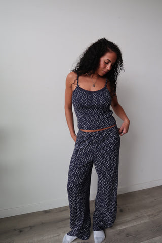 Navy Floral Pajama Pants