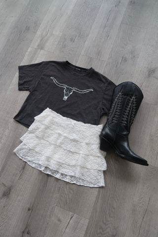 Puff Outline Longhorn Tee Shirt