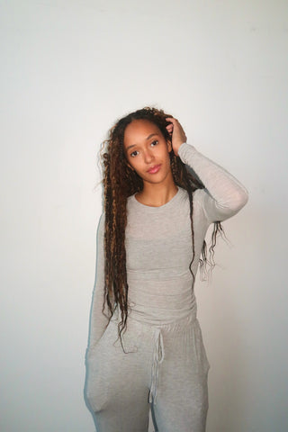 Light Grey Rayon Draw String Pajama Pant
