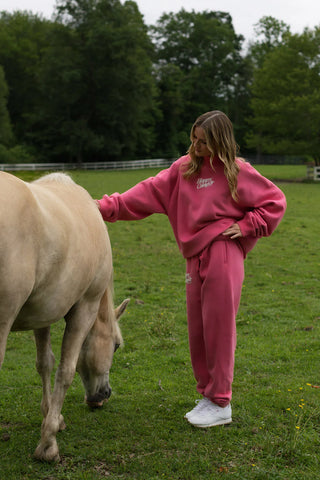 Happy Camp3r Hot Pink Mockneck Sweatshirt