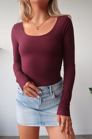 Plum Butter Soft Round Neck Long Sleeve Top