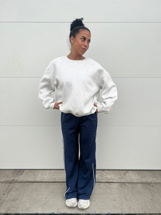 Modal Navy Flowy Side Stripe Track Pants