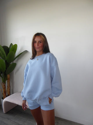 Baby Blue Staple Oversized Crewneck