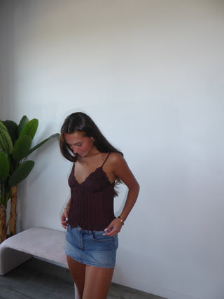 Chocolate Brown Lace Cami
