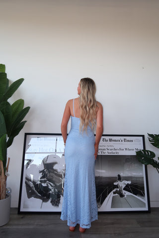 Blue Lace Maxi Dress