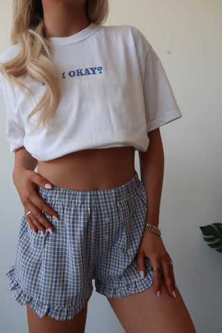 Blue And White Gingham Boxer Shorts