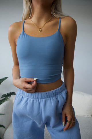 Dusty Blue Butter Soft Cropped Tank Top