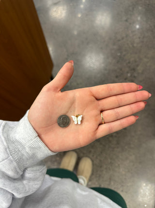 Pearl & gold Butterfly Charm