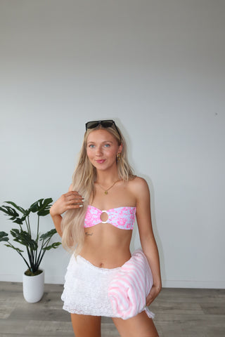 Kulani Kinis Strapless Bandeau Bikini Top - Island Blush