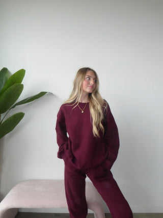 Black Cherry Staple Oversized Crewneck