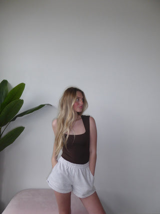 Chocolate Square Neck Bodysuit