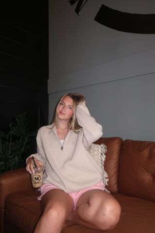 Oat Staple Oversized Quarter Zip