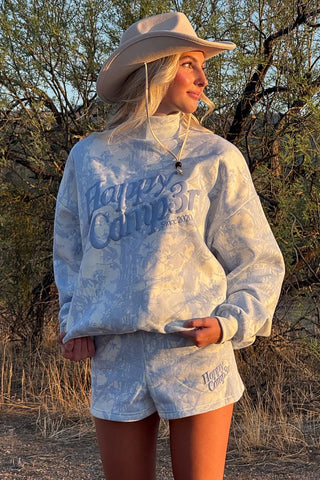 Happy Camp3r Blue Camo Mockneck Sweatshirt