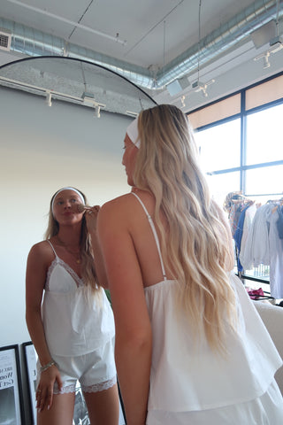 White Lace Trim Tank Top