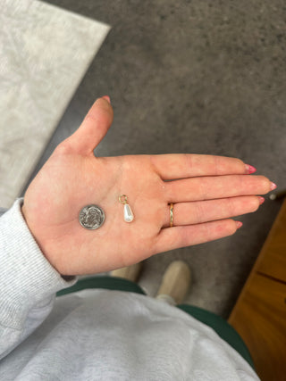 Teardrop Pearl Charm (Gold)