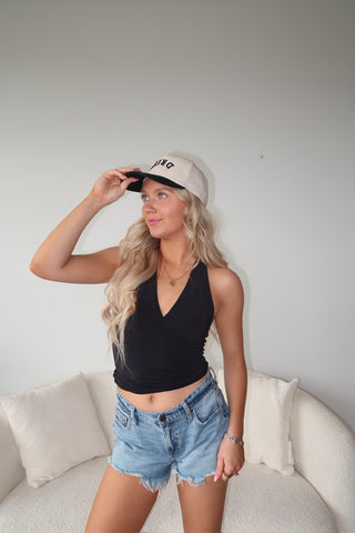 Black Silky Smooth Halter Top