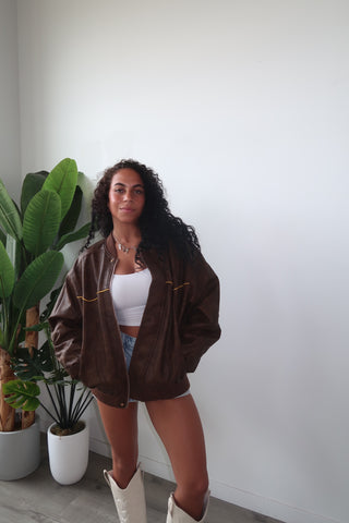 Chocolate Brown Horse Leather Jacket