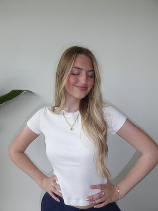 White Mid Length Baby Tee