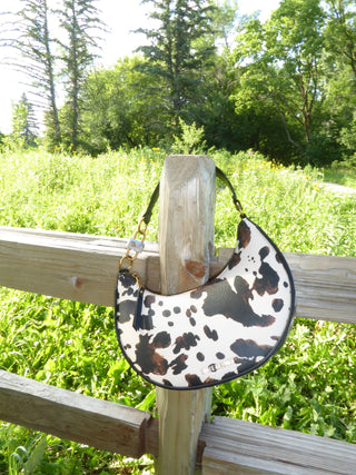 Steve Madden Blohan Brown Print Crescent Shoulder Bag