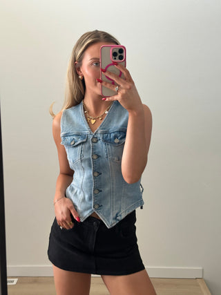 Washed Black Denim Skort