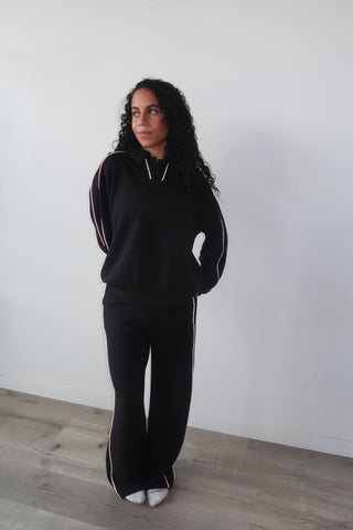 Modal Black Side Stripe Crewneck