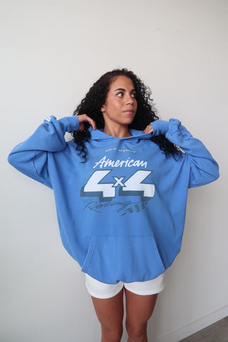 Off Road American 4x4 Racing Hideout Hoodie - Vintage Blue