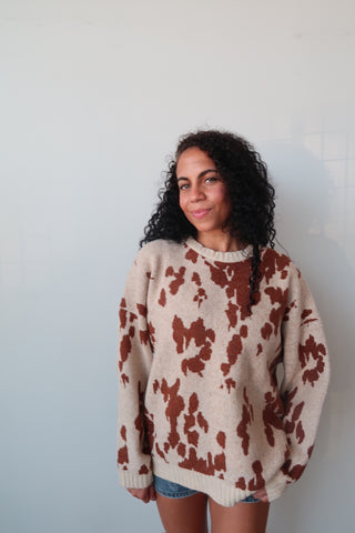 Cow Print Sweater