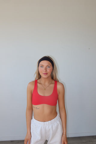 Red Studio Wavy Bra Top