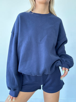 Navy Staple Oversized Crewneck