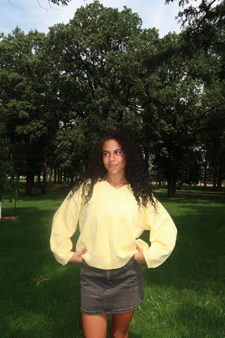 Yellow Soft V-Neck Sweater