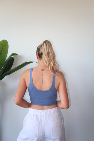 Paradise Blue V-Neck Butter Soft Tank Top