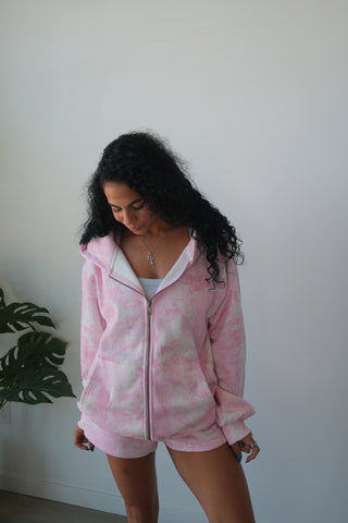 Happy Camp3r Soft Pink Camo Zip Up Hoodie