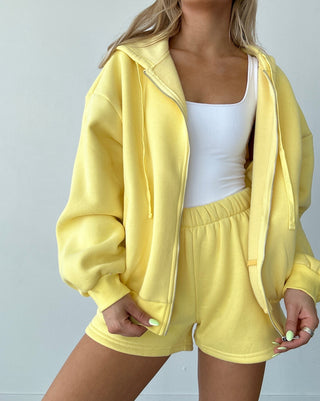 Yellow Staple Oversized Zip-Up Hoodie