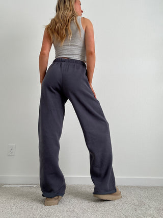 Long Steel Grey Staple Wide Leg Sweatpants