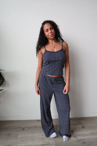 Navy Floral Pajama Tank