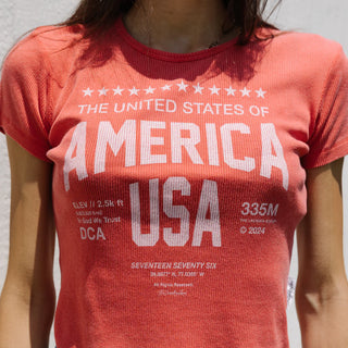 Vintage Red America Baby Tee