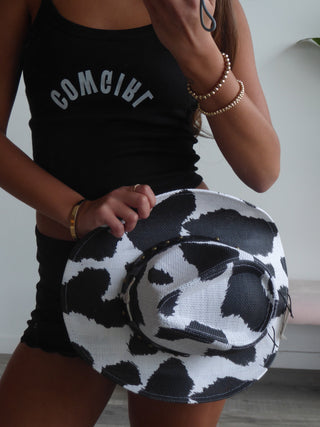Cow Print Cowgirl Hat